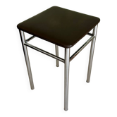 Vintage brown faux leather stool