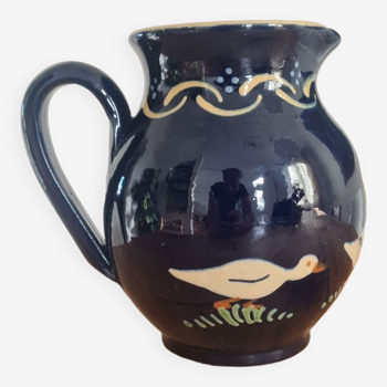 Alsace enamelled stoneware pitcher