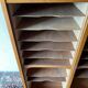 Vintage 70s double curtain filing cabinet
