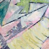 Original Swedish Mid-Century Oil on Canvas" Cubist Composition" by K. Thomsen - Vintage and Framed