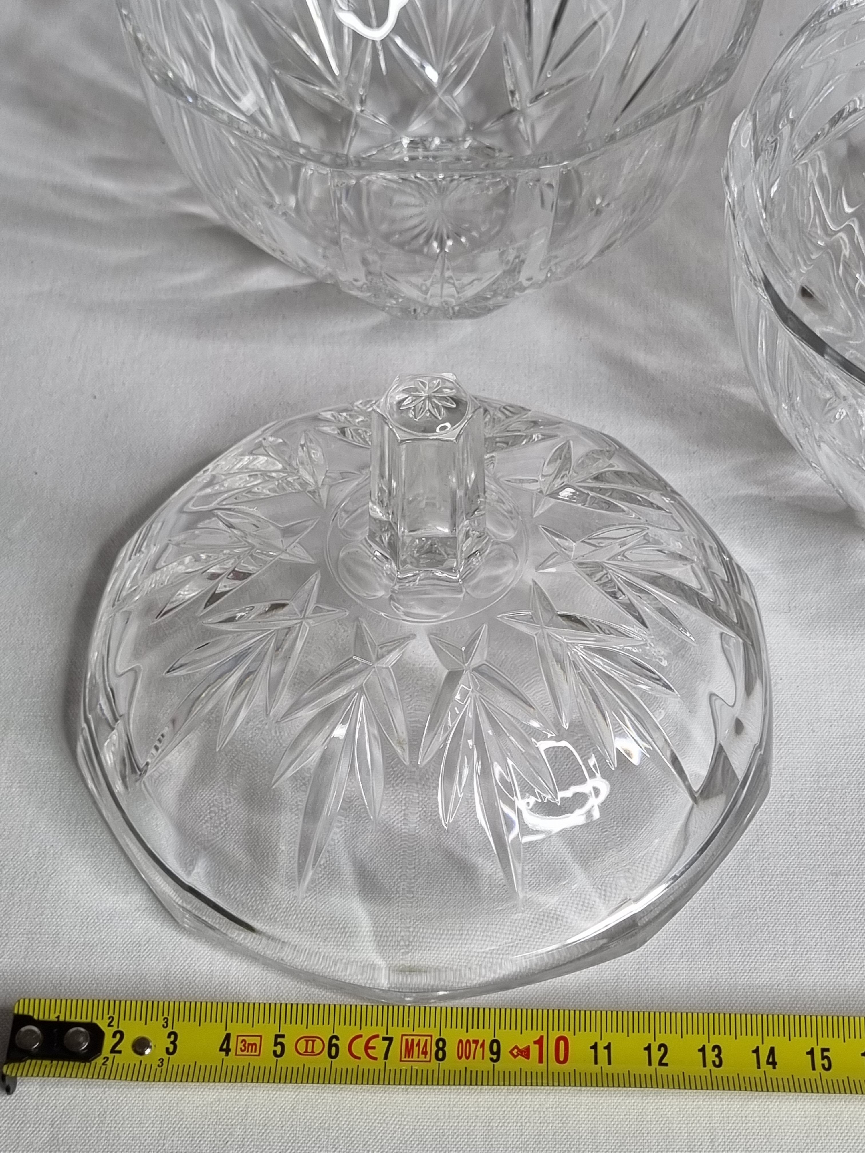 Pair of crystal candy boxes, Italy