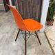 A dsw fiber red orange dowel walnut eames herman miller vintage 70 chair