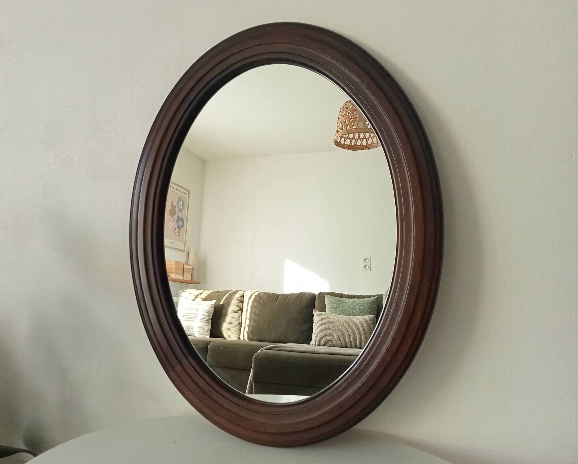 Miroir ovale vintage années 60/70 69*54 cm