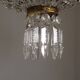 French Empire Style 3 Light Bronze Montgolfier Crystal Basket Chandelier