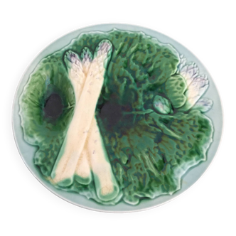 assiette asperges en barbotine - C&M - XIXème