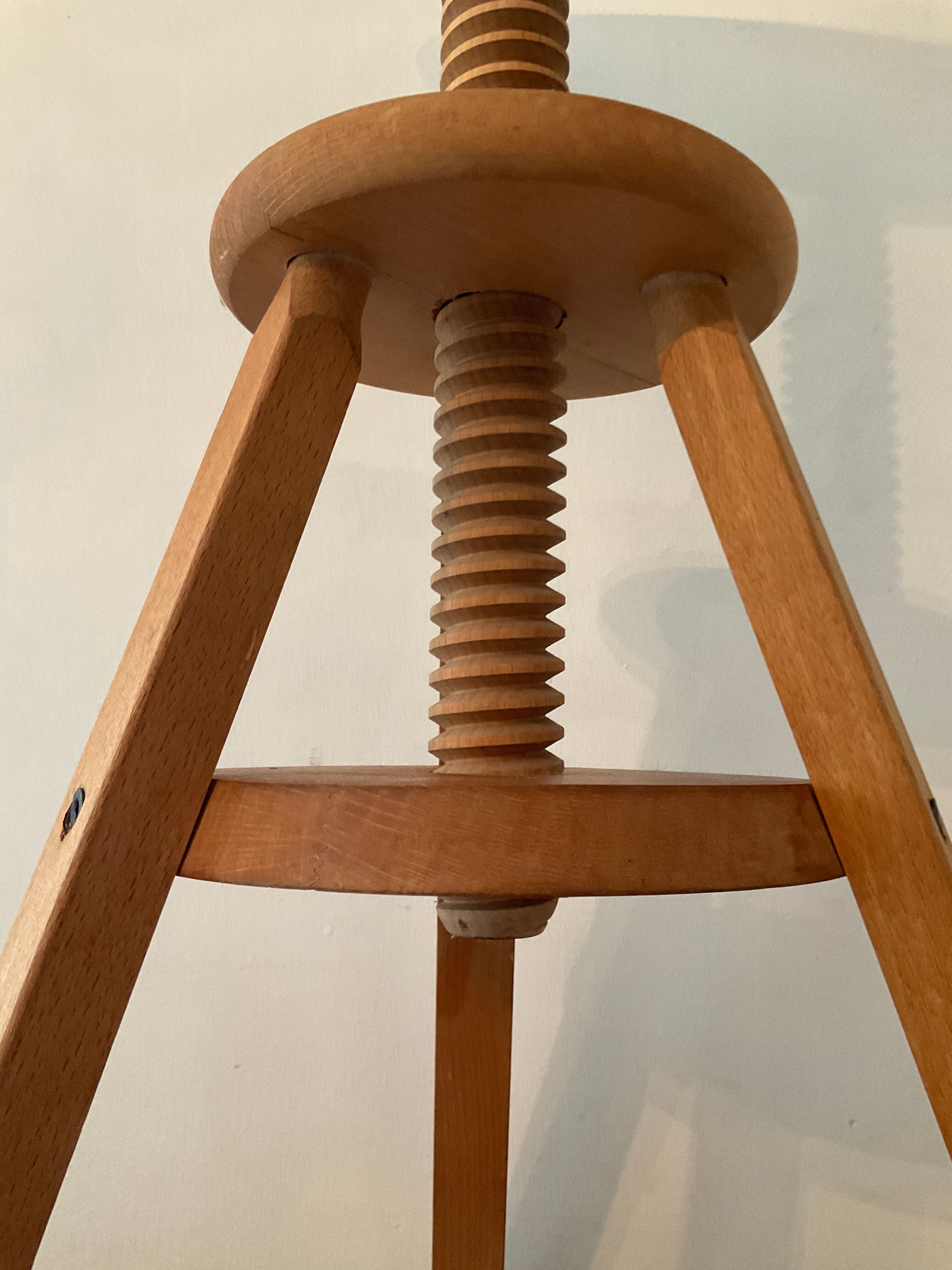 Vintage wooden tripod stool