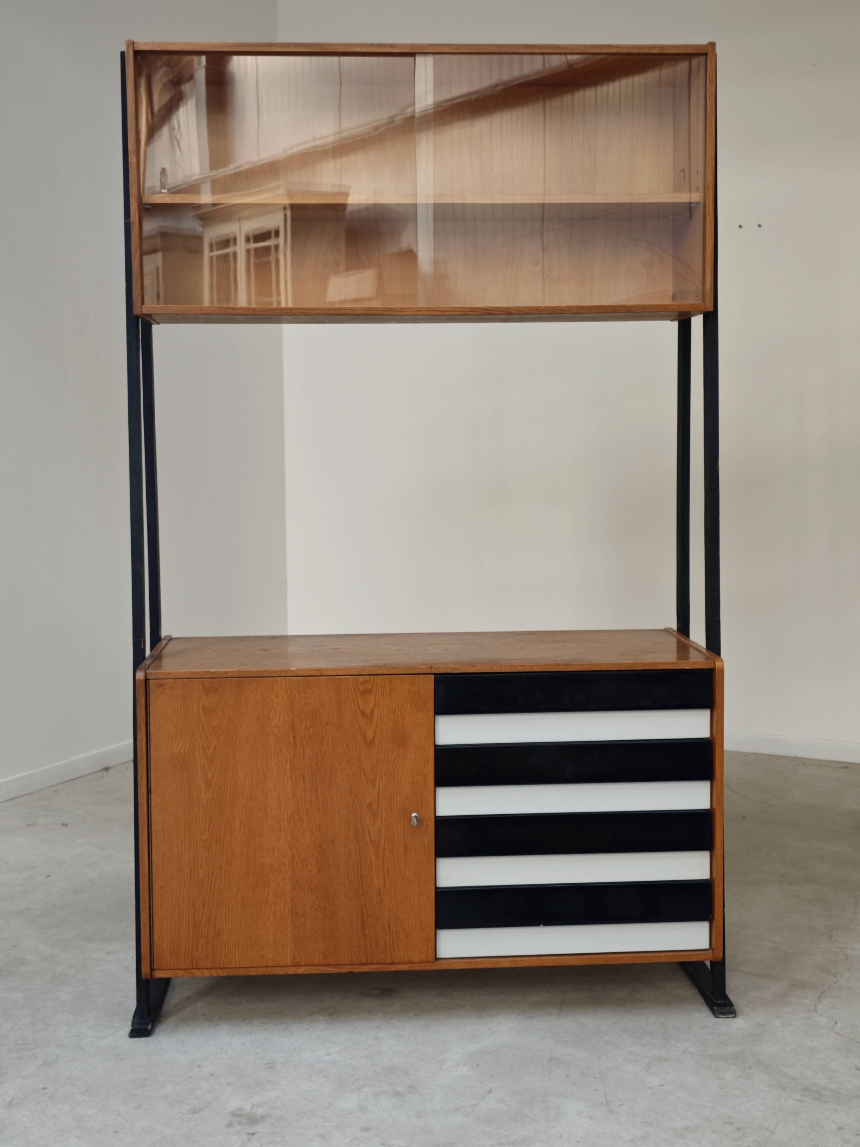 Library buffet U 458 black by Jiri Jiroutek for Interier Praha 1960