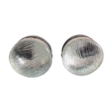 Pair of round ceiling lights in glass ice vintage 60-70s