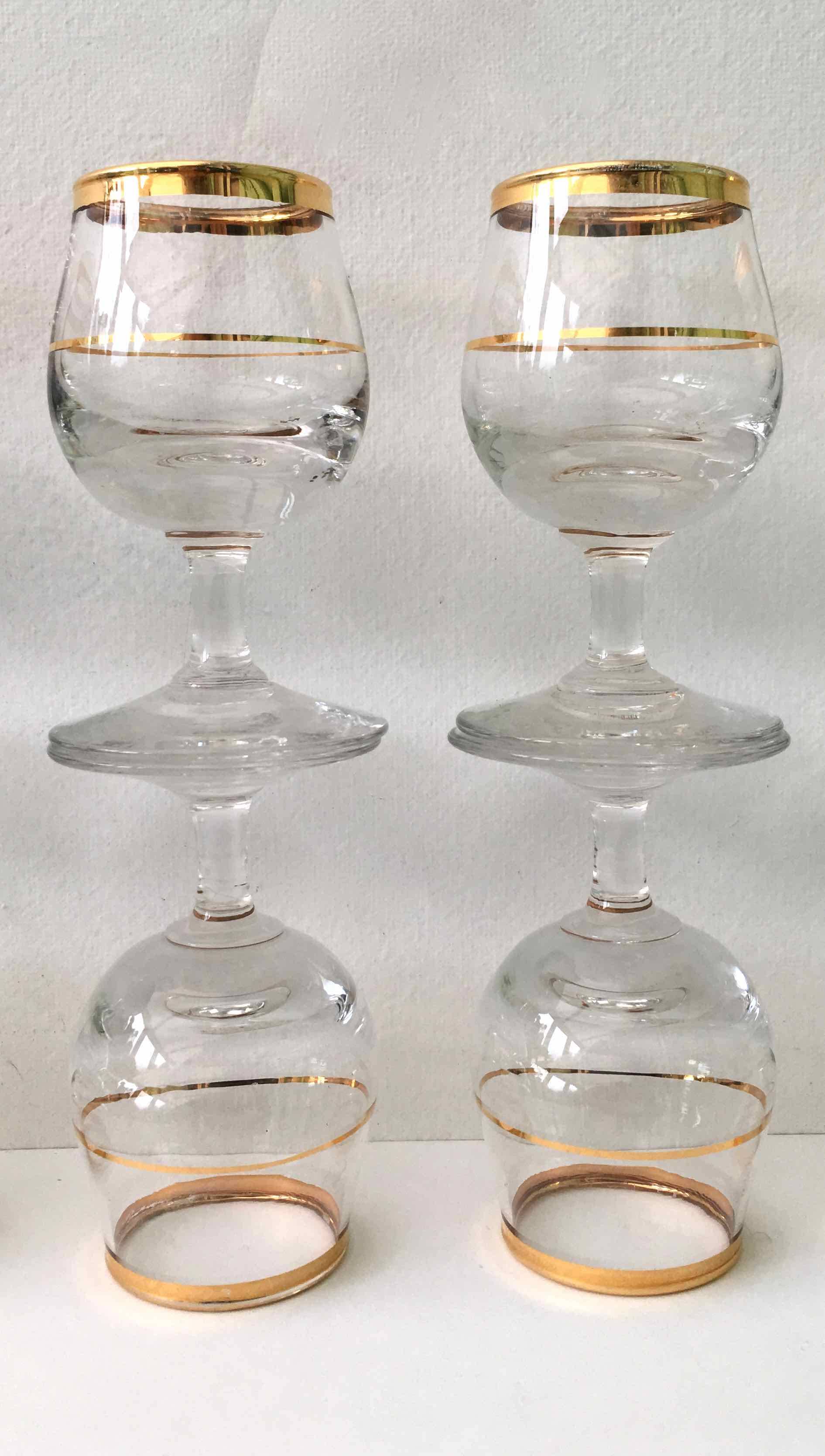 Set of 10 vintage alcohol glasses