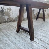 Pair of benches in walnut and solid oak 230 cm