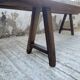 Pair of benches in walnut and solid oak 230 cm