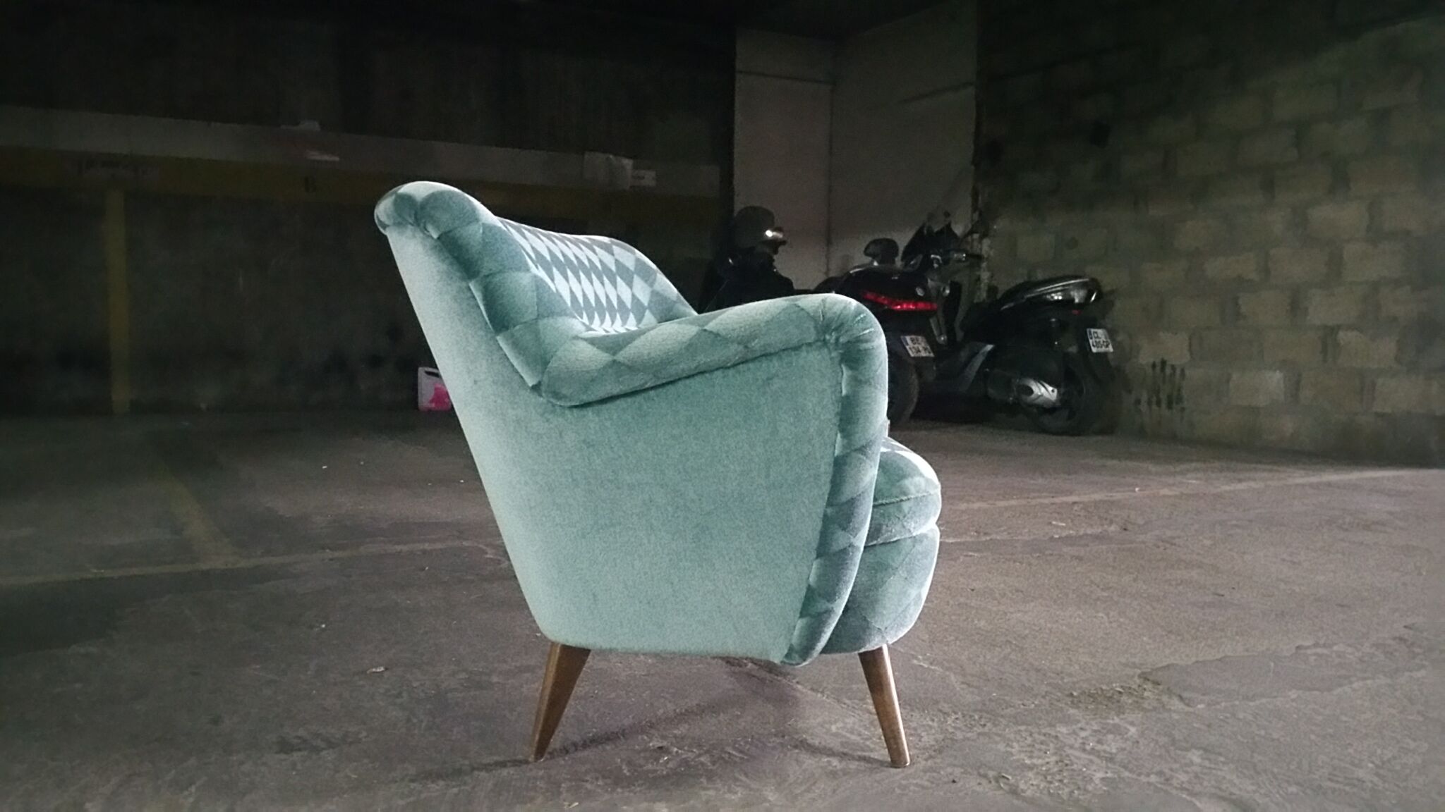 Sofa sofa 'Arc' club organic kidney years 50-60