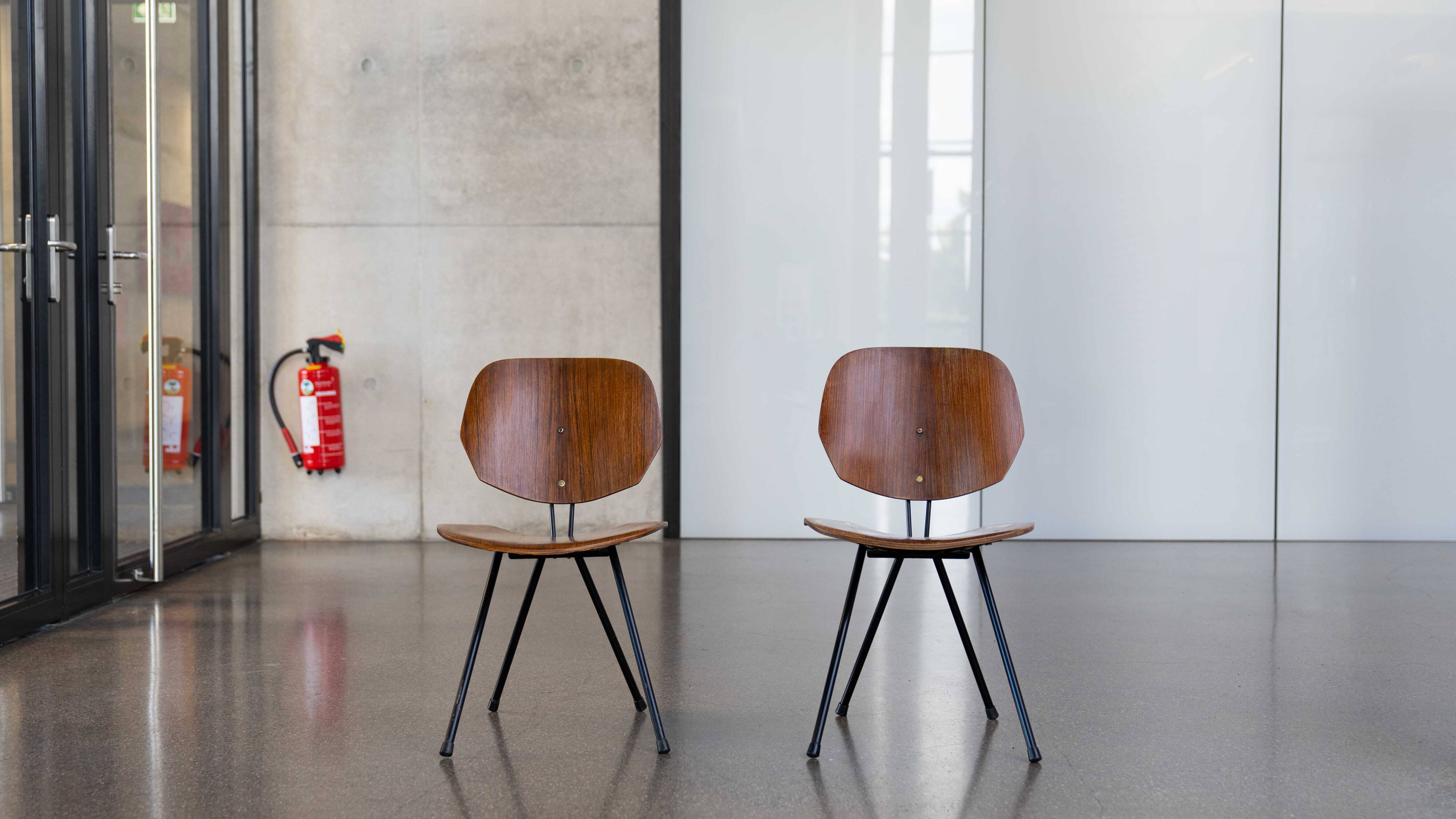 PAIR FOLDING-CHAIRS S88 BY OSVALDO BORSANI FOR TECNO