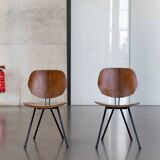PAIR FOLDING-CHAIRS S88 BY OSVALDO BORSANI FOR TECNO