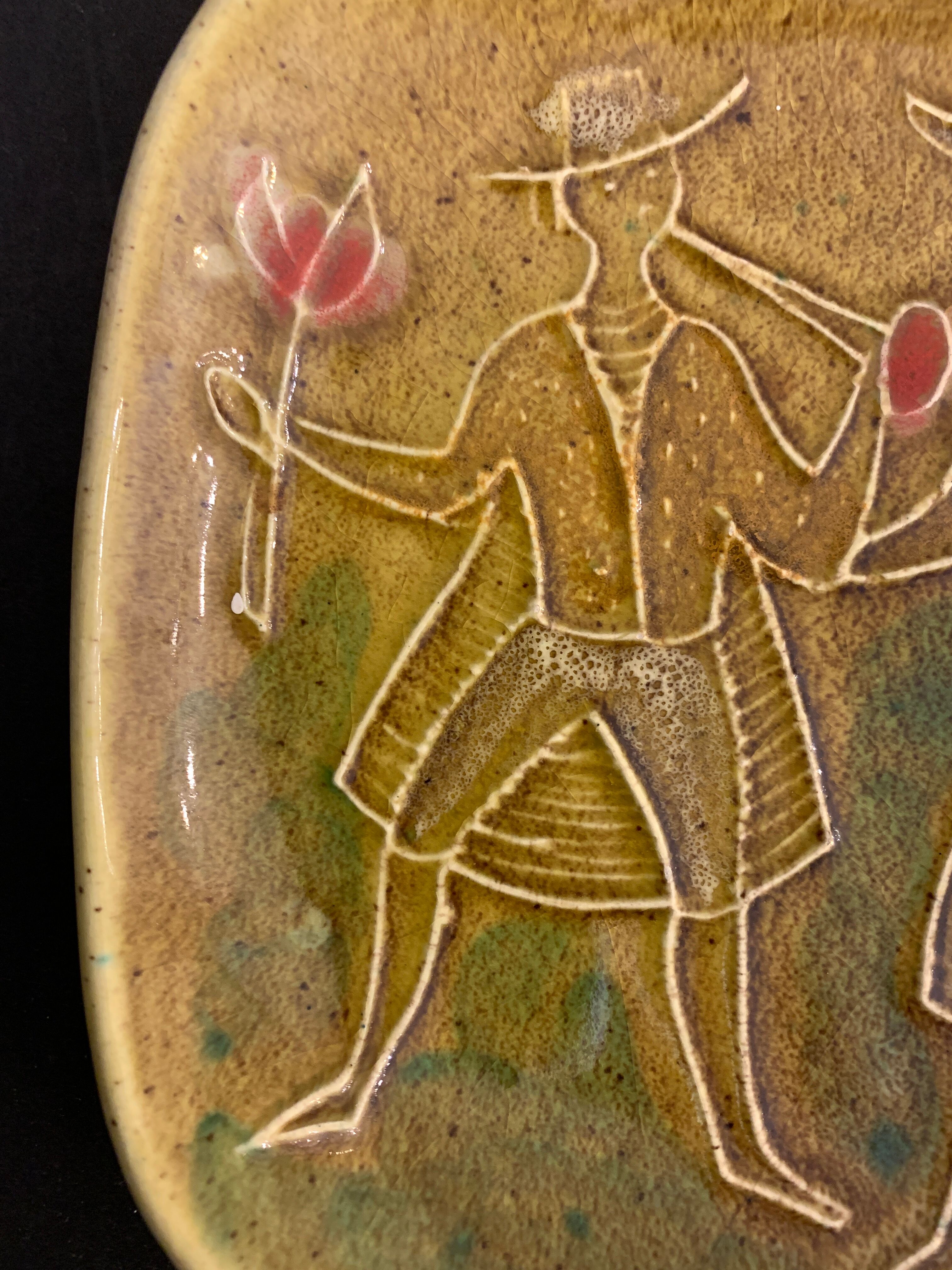 Ceramic trinket bowl Italian numbered, Alessio Tasca, mid Century