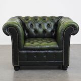 Green English Chesterfield Club Chair with a Vintage Look