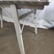 Table de jardin pliante blanche vintage en bois