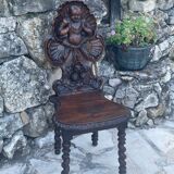 Chaise escabelle en chêne