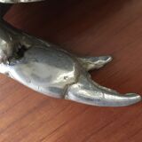 Silver metal box in crab shape