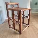 Vintage rattan bedside table