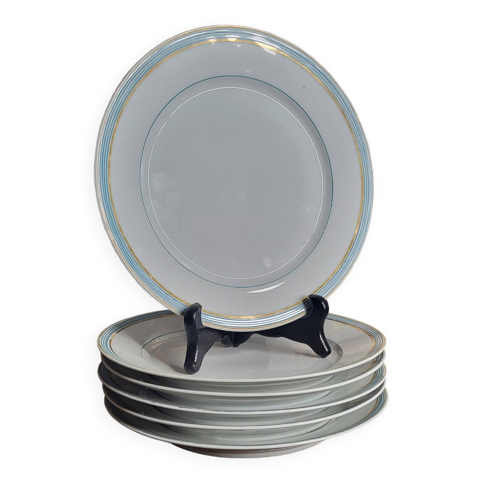 6 Paris porcelain dinner plates
