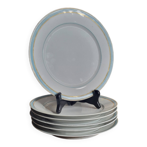 6 assiettes plates en - porcelaine paris