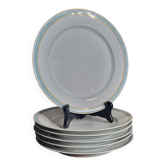 6 assiettes plates en porcelaine de Paris