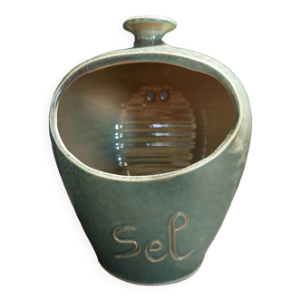Vintage stoneware salt pot