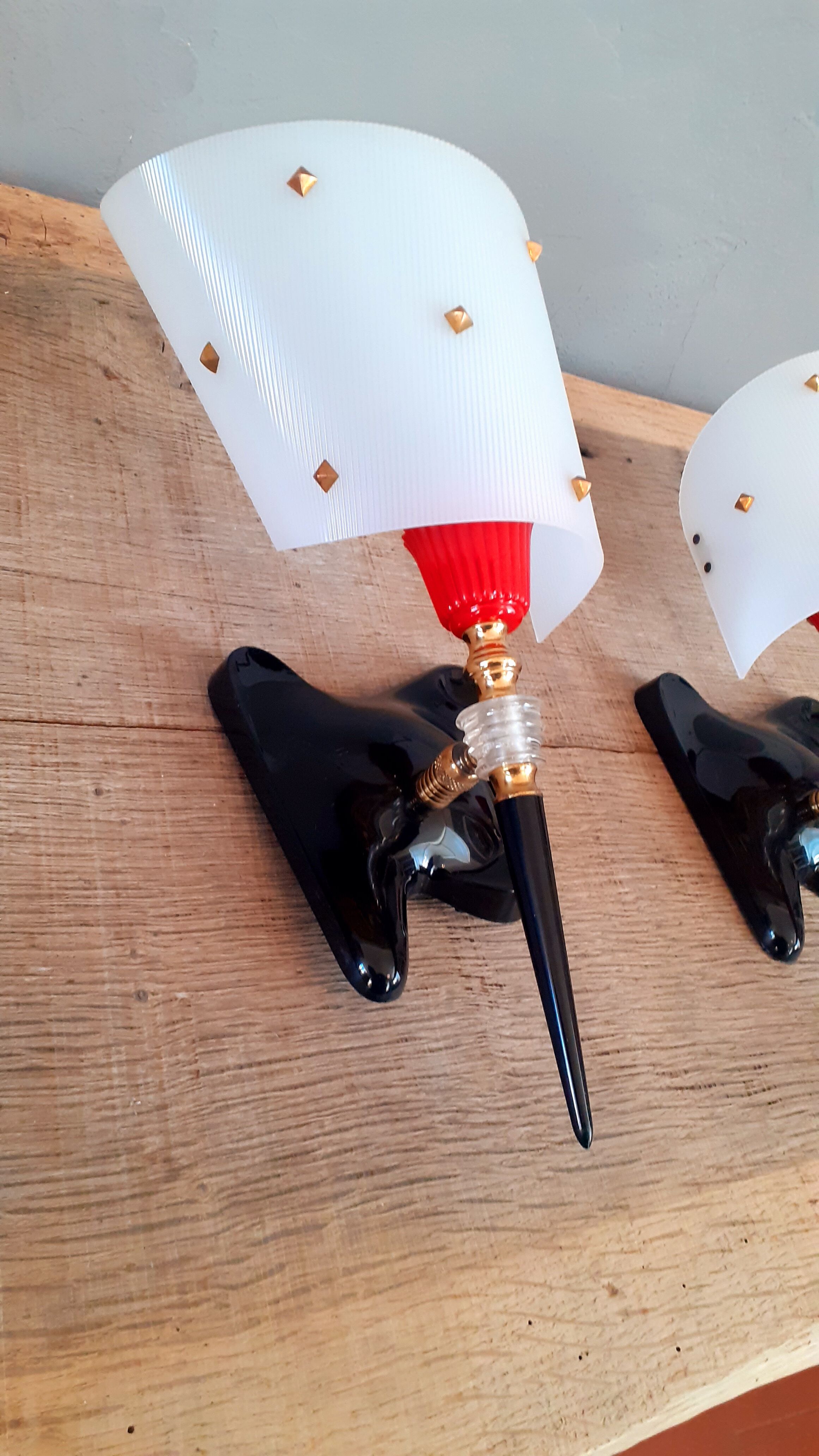 Pair of vintage sconces year 60 rockabilly