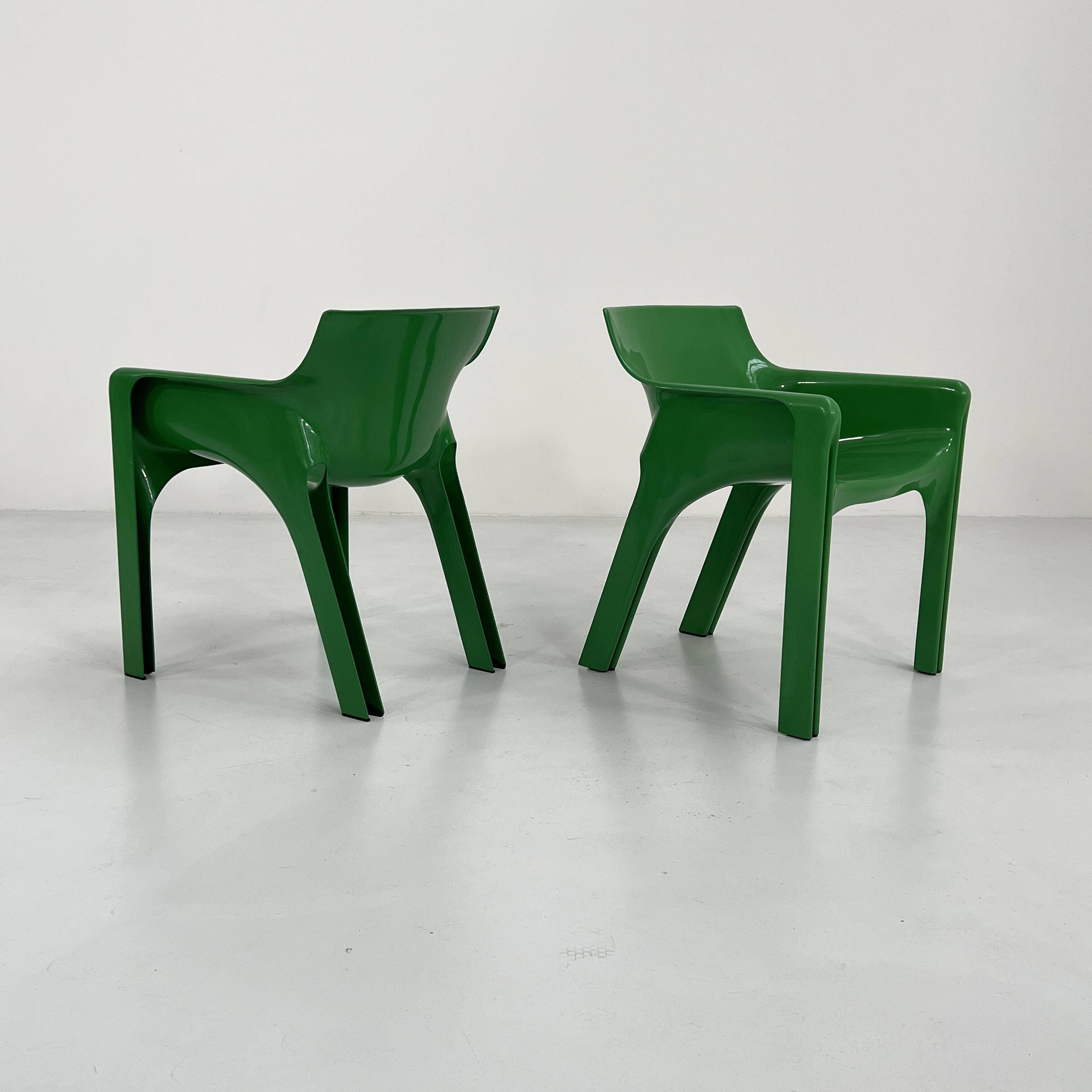 Chaise Gaudi Verte par Vico Magistretti pour Artemide, 1970