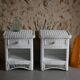 Paire de chevets osier blanc