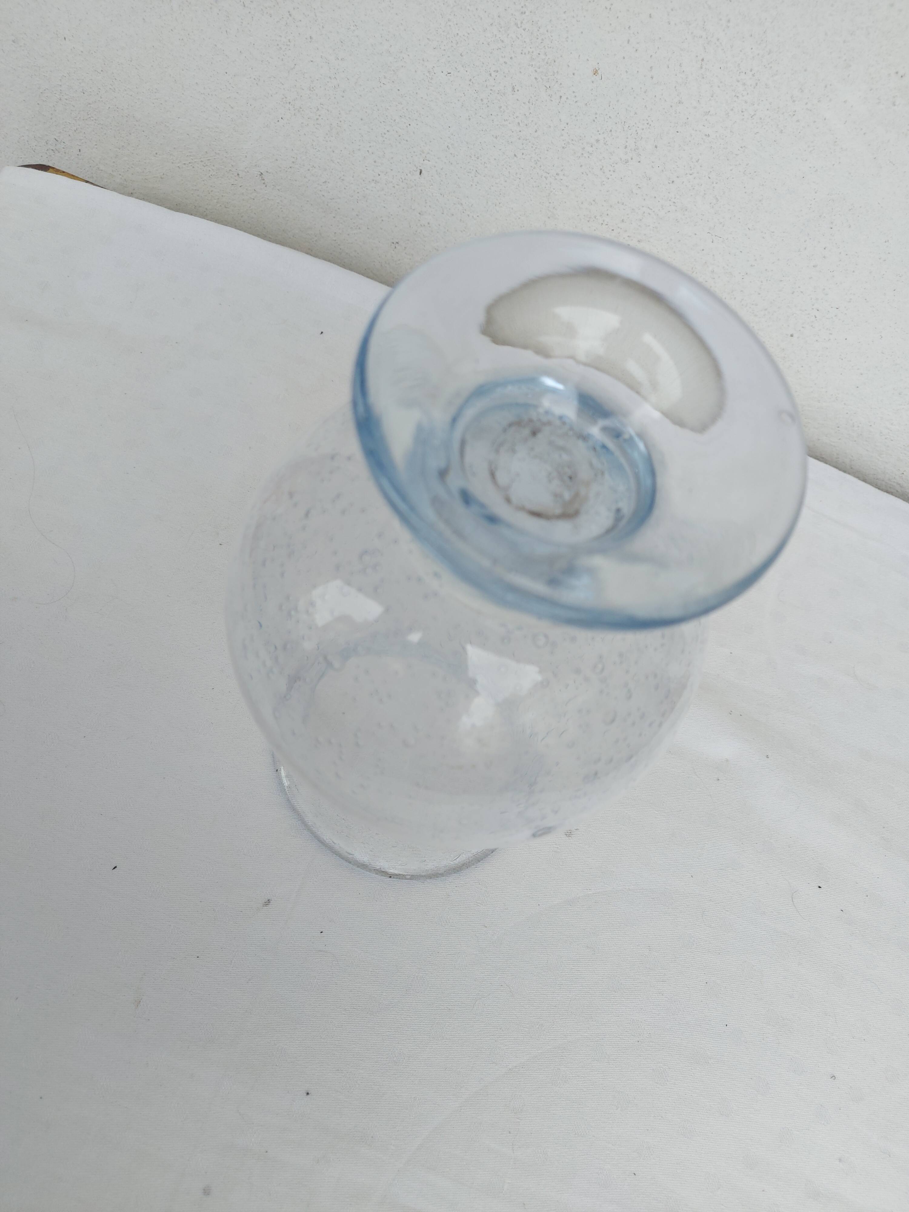 Vase , biot photophore of blue color