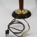 old lamp foot in wood and brass