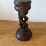 Twisted wooden candle holder