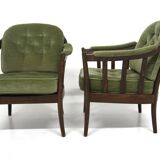 2 fauteuils en velours, Bröderna Andersson, Suède, 1960