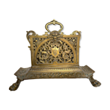 Porte courrier en laiton doré d'époque