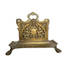 Period gilded brass mail rack