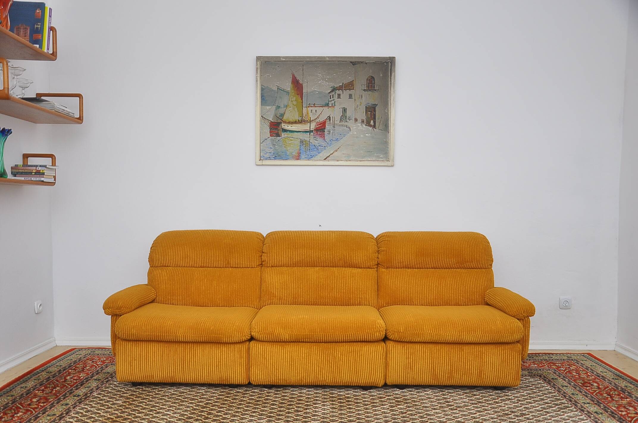 Corduroy modular sofa, 1970s, set of 3