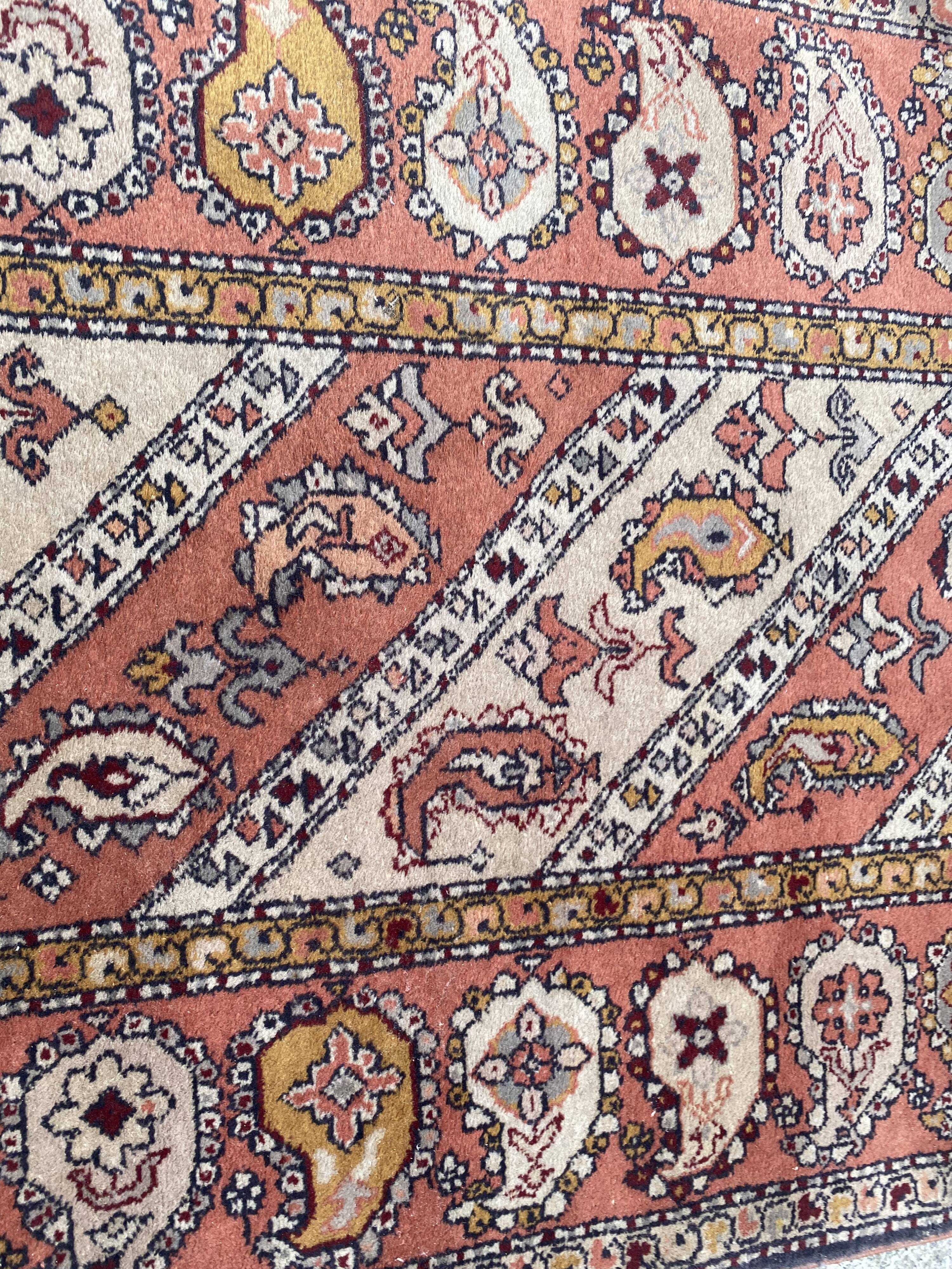Vintage sinkiang carpet for handmade corridor 90x358 cm