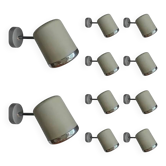 Set of 10 Rare Midcentury Wall Lamps Kinkeldey, Germany, 1970s