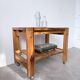 Desserte console à roulettes en pin 1980