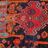 Tapis vintage du Moyen-Orient Hamadan fait main en laine – 133 x 196 cm