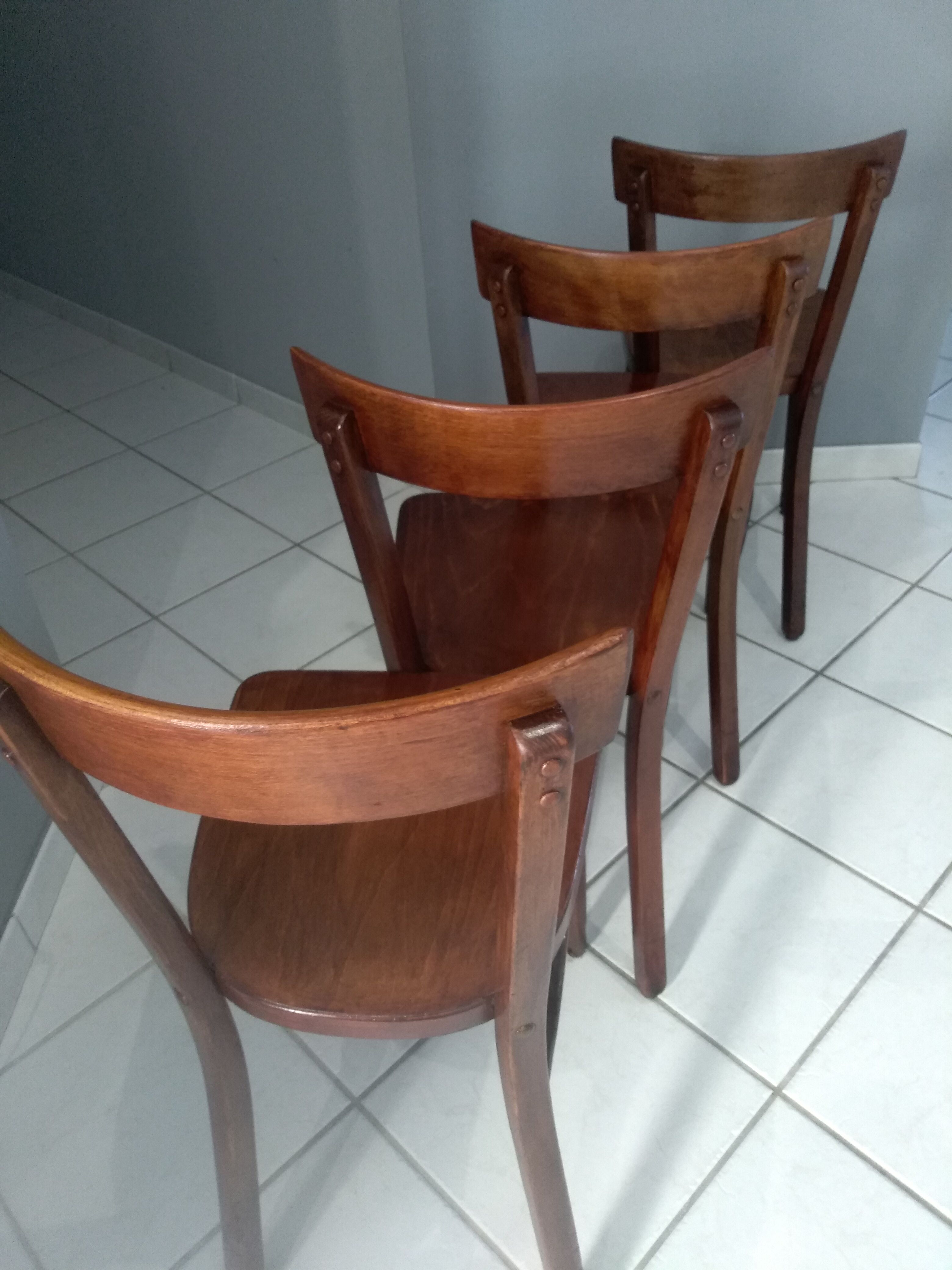 Suite of 4 Baumann bistro chairs from 1968