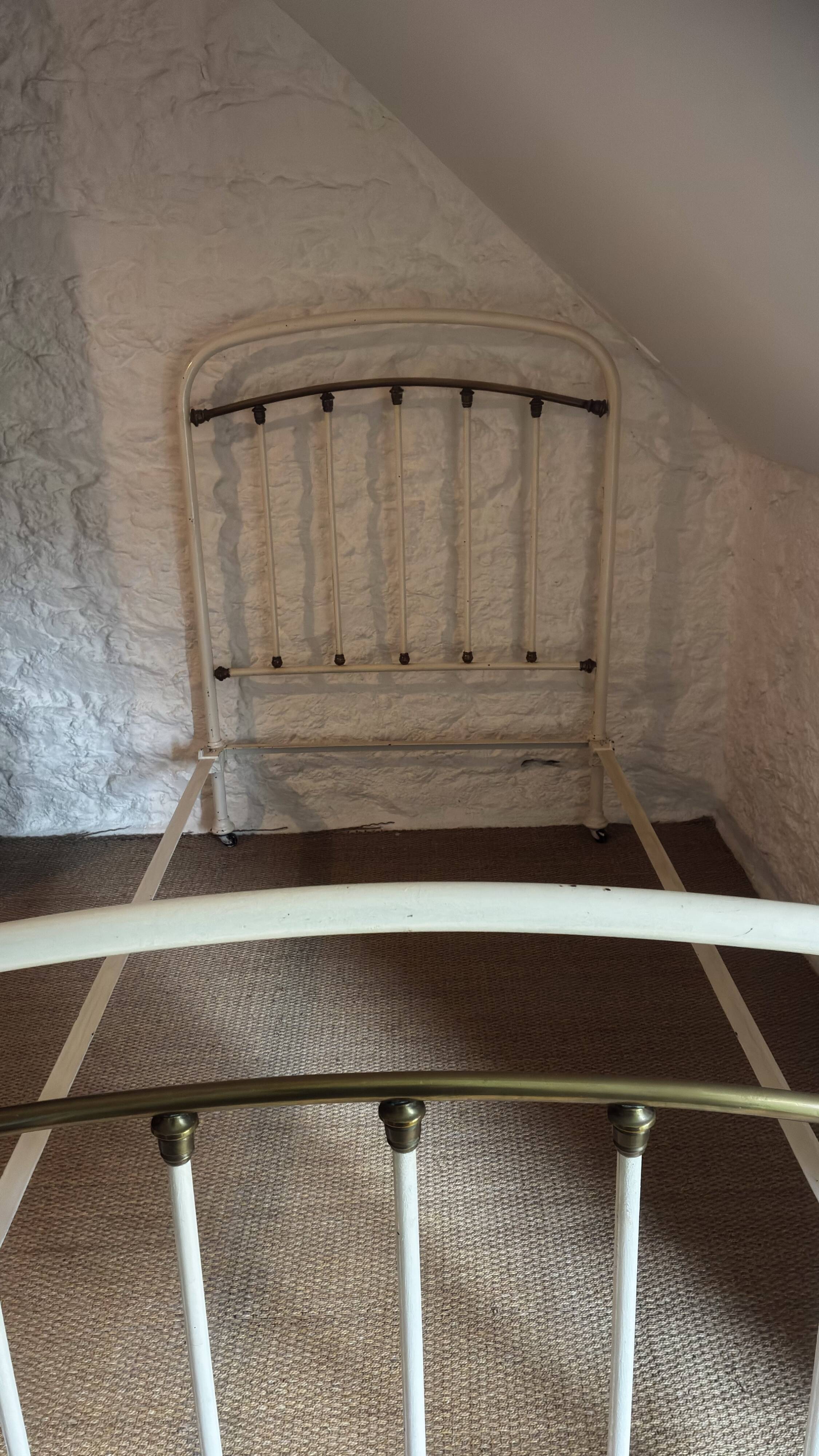 Wrought iron and copper bed, 1900