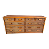Vintage rattan and bamboo chest of drawers, 1970s