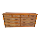 Vintage rattan and bamboo chest of drawers, 1970s