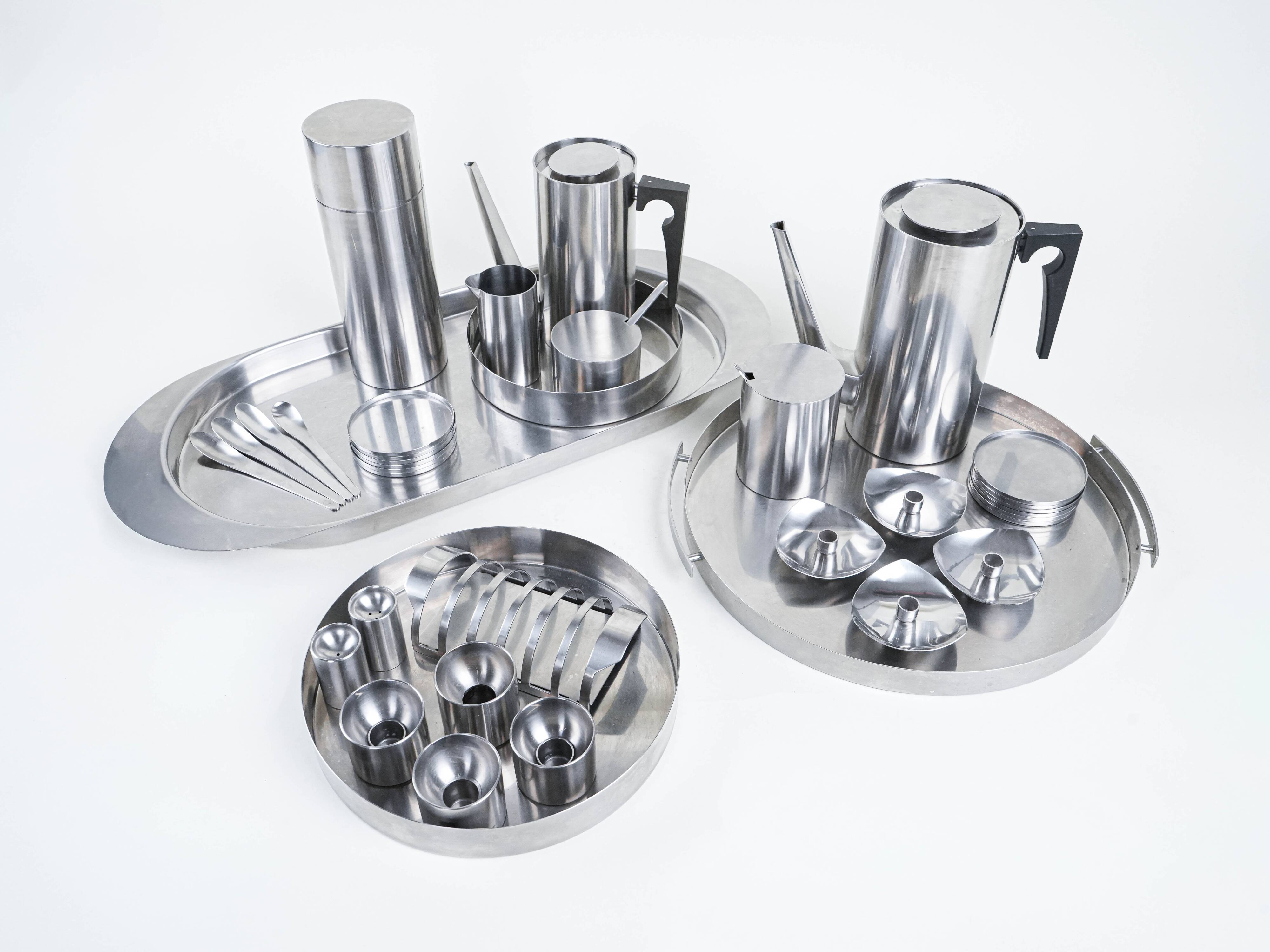 Serving set, Danish design, 1960s, designer: Arne Jacobsen,Stelton