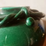Ball vase with green ceramic string decoration