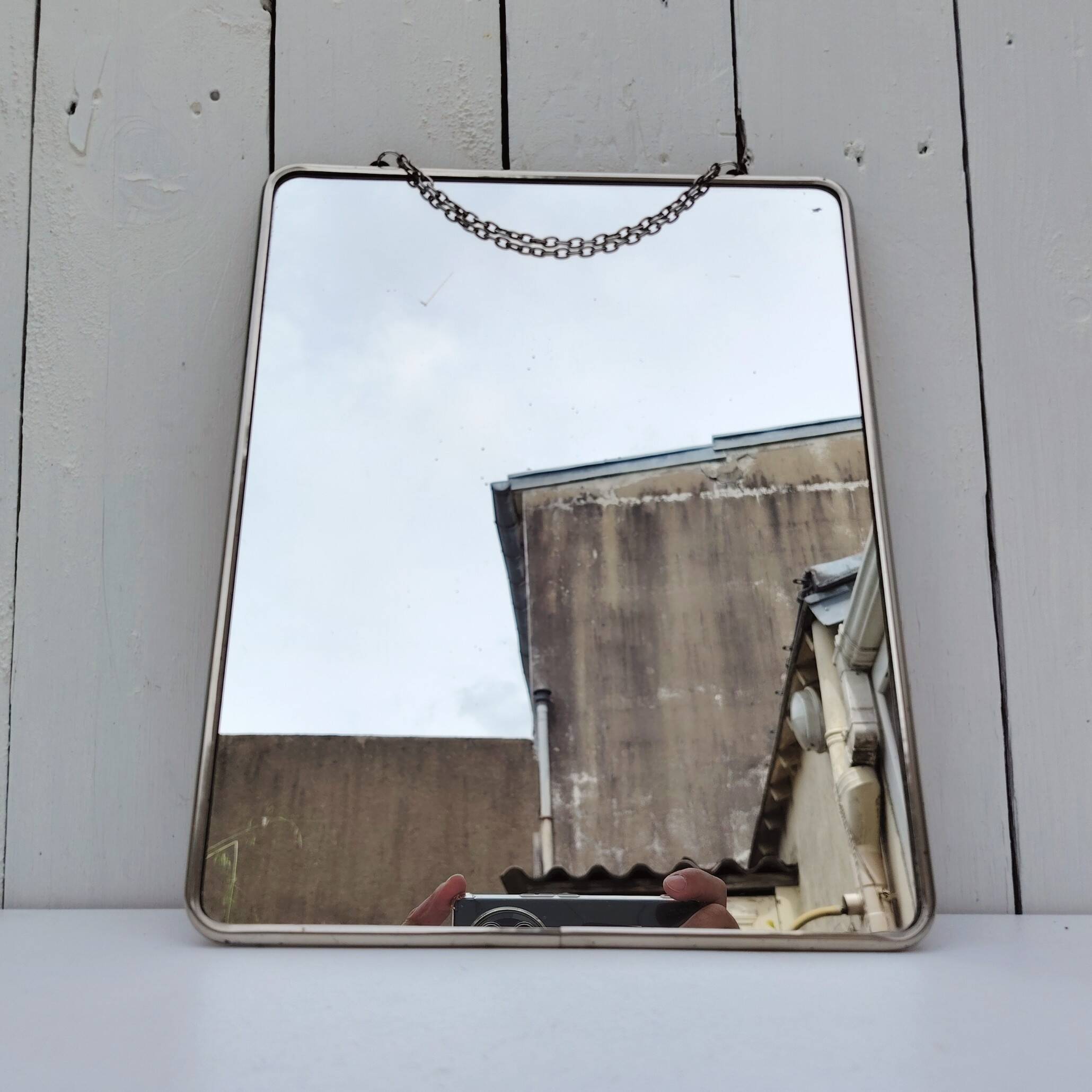 Vintage 50s simple barber mirror decoration