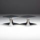 Tables d'appoint modernistes en aluminium, Italie, années 1970